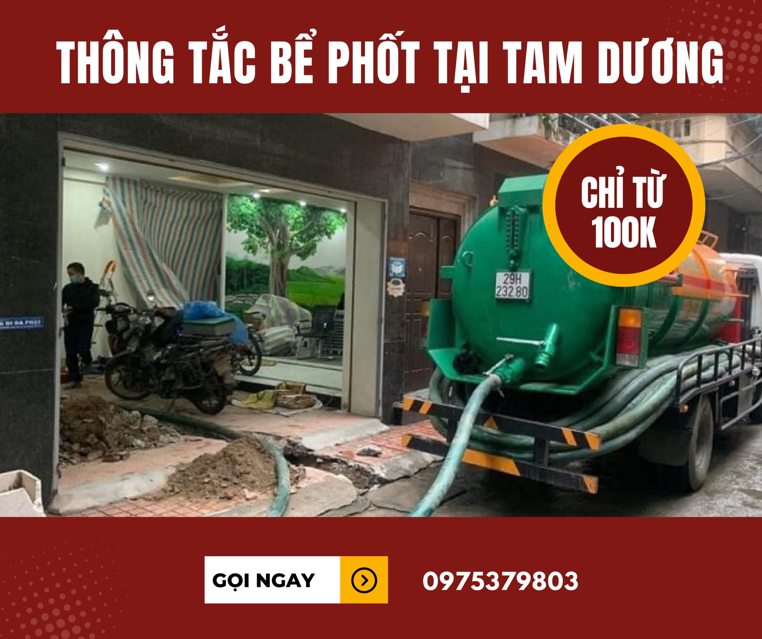 Thông tắc bể phốt tại Tam Dương