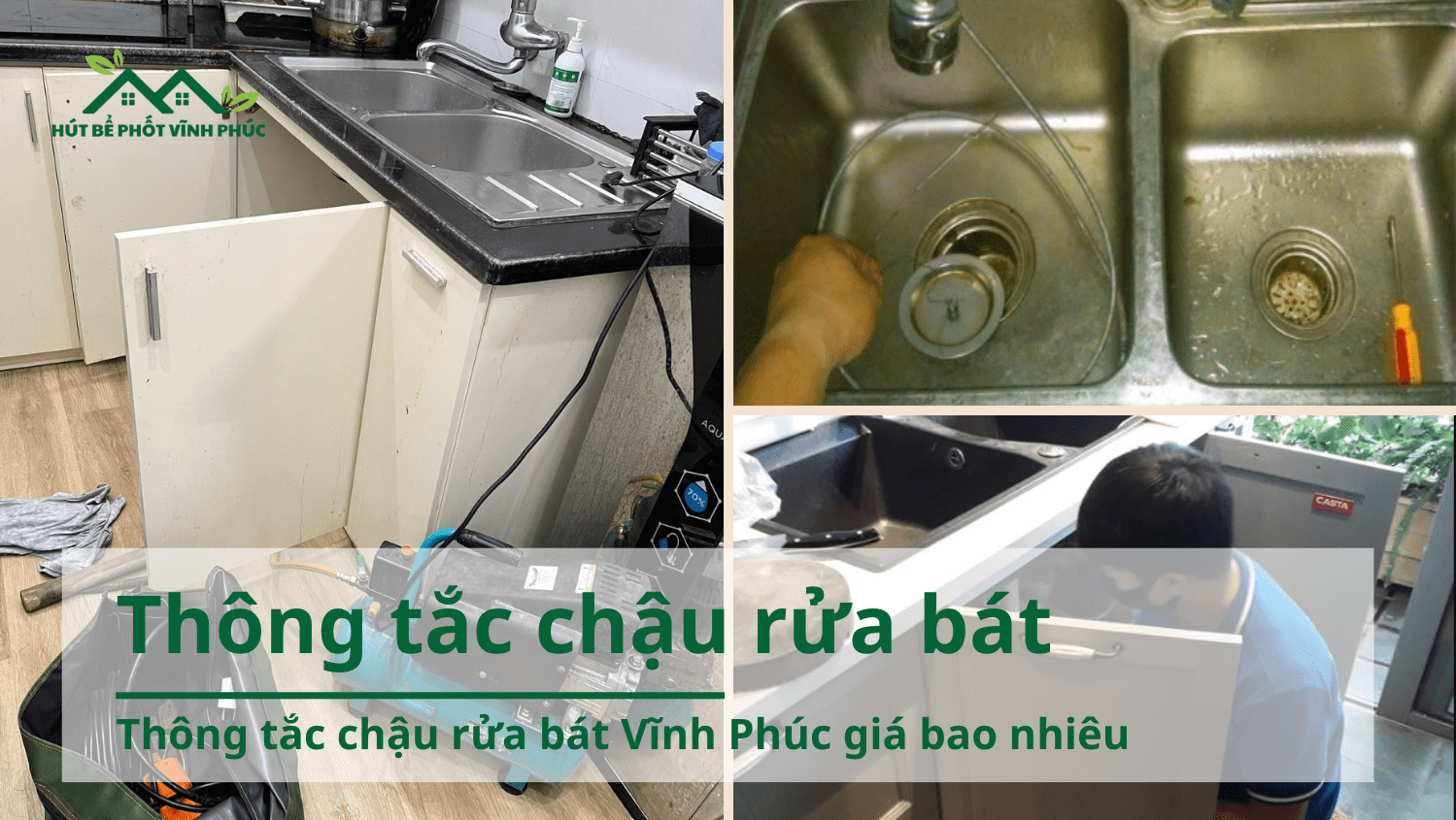 Thông tắc chậu rửa bát Vĩnh Phúc giá bao nhiêu